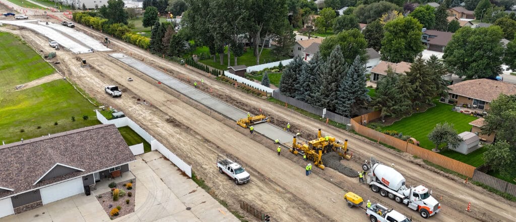 Aerial view of South Washington Street in Bismarck