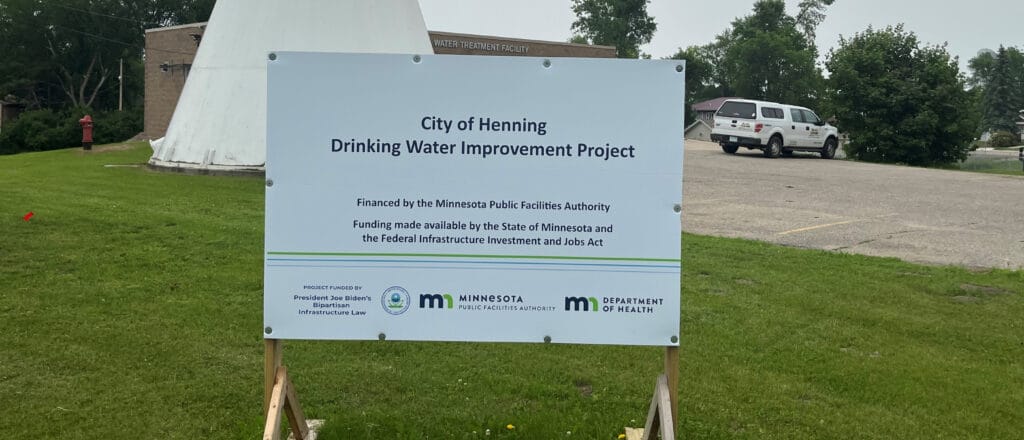 Funding recoeved for Henning Water Treatment Facility Improvements
